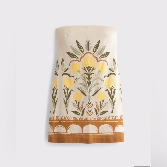 The A&F Scarlett Strapless Linen-Blend Skort - Picture 3 of 9